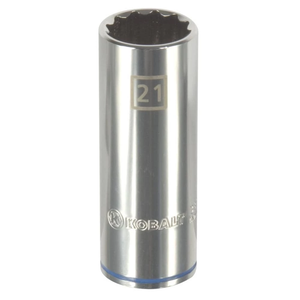 Kobalt Sockets & Socket Sets Metric 1/2-in Drive 12-point 21-mm Deep Socket 1 Kobalt Sockets & Socket Sets Metric 1/2-in Drive 12-point 21-mm Deep Socket