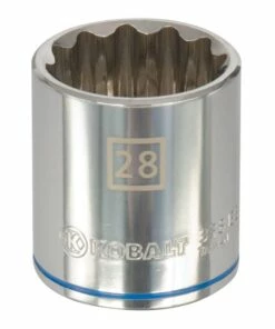 Kobalt Sockets & Socket Sets Metric 1/2-in Drive 12-point 28-mm Shallow Socket
