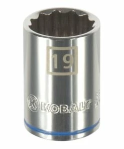 Kobalt Sockets & Socket Sets Metric 1/2-in Drive 12-point 19-mm Shallow Socket
