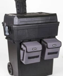 Kobalt Portable Tool Boxes Zerust 19-in Black Plastic Wheels Lockable Tool Box