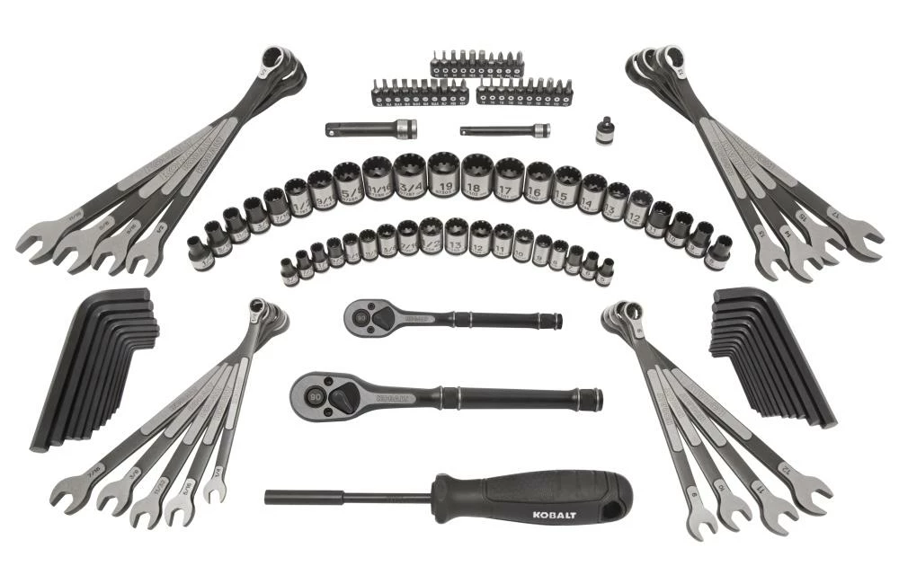 Kobalt Mechanics Tool Sets Universal 115-Piece Standard (SAE) and Metric Combination Matte Mechanics Tool Set (1/4-in; 3/8-in) 6 Kobalt Mechanics Tool Sets Universal 115-Piece Standard (SAE) and Metric Combination Matte Mechanics Tool Set (1/4-in; 3/8-in) - Image 6