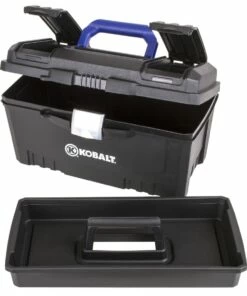 Kobalt Portable Tool Boxes 17-in Black Plastic Lockable Tool Box -Kobalts Shop 071617079741 08219627