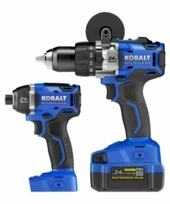 Kobalt Power Tool Combo Kits 2-Tool 24-Volt Max Brushless Power Tool Combo Kit with Soft Case (1-Battery Included and Charger Included)