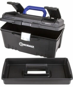 Kobalt Portable Tool Boxes 17-in Black Plastic Lockable Tool Box -Kobalts Shop 08219627 scaled