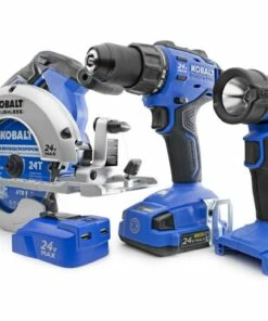 Kobalt Power Tool Combo Kits 4-Tool 24-Volt Max Brushless Power Tool Combo Kit Case (1-Battery Included and Charger Included)