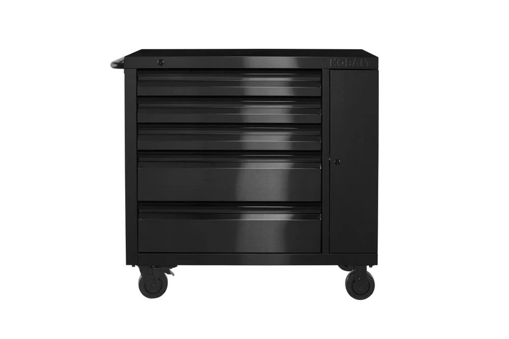 Kobalt Bottom Tool Cabinets 3000 Series 41-in W x 41-in H 5-Drawer Stainless Steel Rolling Tool Cabinet (Black) 1 Kobalt Bottom Tool Cabinets 3000 Series 41-in W x 41-in H 5-Drawer Stainless Steel Rolling Tool Cabinet (Black)