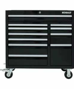 Kobalt Bottom Tool Cabinets 3000 Series 41-in W x 41-in H 11-Drawer Steel Rolling Tool Cabinet (Black)