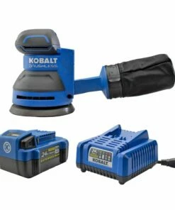 Kobalt Power Sanders 24-Volt Brushless Cordless Random Orbital Sander with Bag (Battery Included)