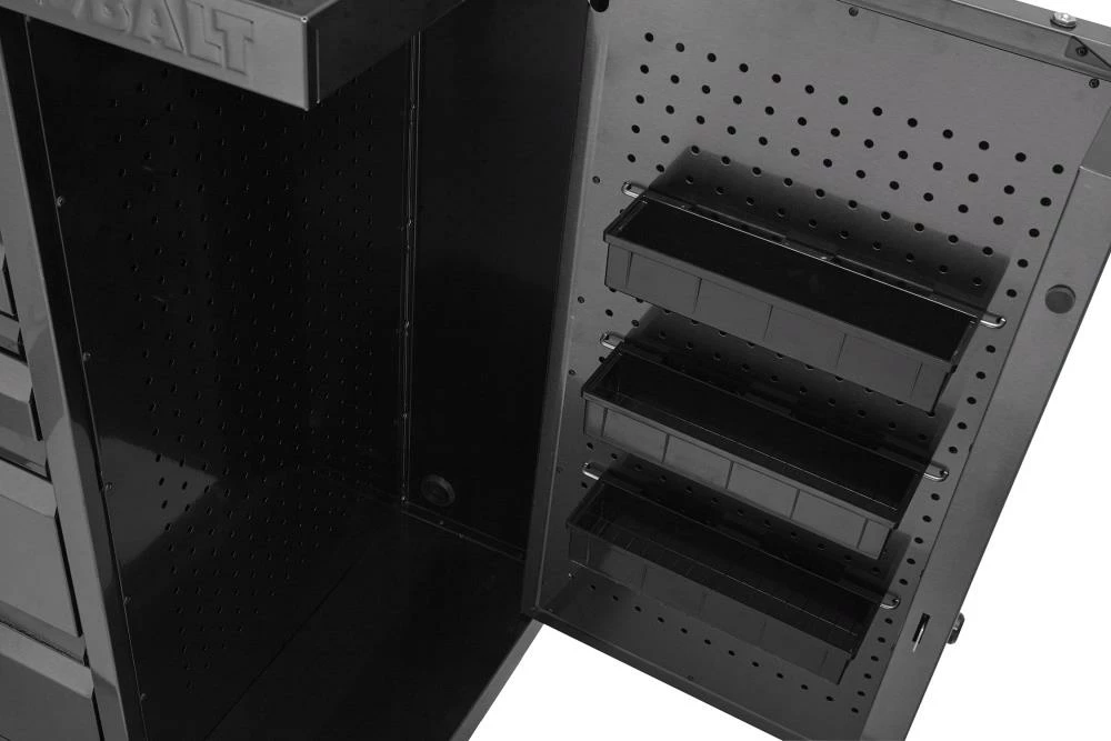 Kobalt Bottom Tool Cabinets 3000 Series 41-in W x 41-in H 5-Drawer Stainless Steel Rolling Tool Cabinet (Black) 4 Kobalt Bottom Tool Cabinets 3000 Series 41-in W x 41-in H 5-Drawer Stainless Steel Rolling Tool Cabinet (Black) - Image 4