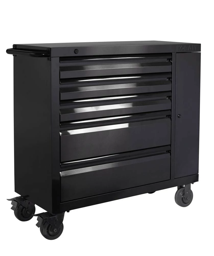 Kobalt Bottom Tool Cabinets 3000 Series 41-in W x 41-in H 5-Drawer Stainless Steel Rolling Tool Cabinet (Black) 6 Kobalt Bottom Tool Cabinets 3000 Series 41-in W x 41-in H 5-Drawer Stainless Steel Rolling Tool Cabinet (Black) - Image 6