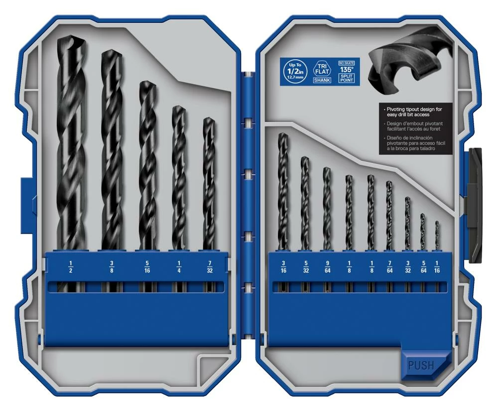 Kobalt Twist Drill Bits 14-Piece Assorted Set Black Oxide Coated Hss Twist Drill Bit Set 1 Kobalt Twist Drill Bits 14-Piece Assorted Set Black Oxide Coated Hss Twist Drill Bit Set