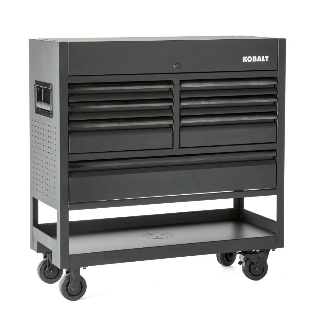Kobalt Bottom Tool Cabinets 3000 Series 45-in W x 47-in H 7-Drawer Steel Rolling Tool Cabinet (Black) 1 Kobalt Bottom Tool Cabinets 3000 Series 45-in W x 47-in H 7-Drawer Steel Rolling Tool Cabinet (Black)