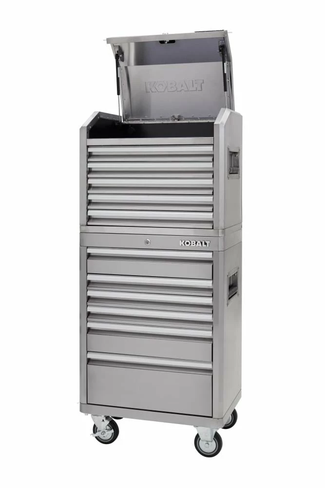 Kobalt Top Tool Chests 3000 Series 27-in W x 23.2-in H 5-Drawer Stainless Steel Tool Chest (Stainless Steel) 2 Kobalt Top Tool Chests 3000 Series 27-in W x 23.2-in H 5-Drawer Stainless Steel Tool Chest (Stainless Steel) - Image 2