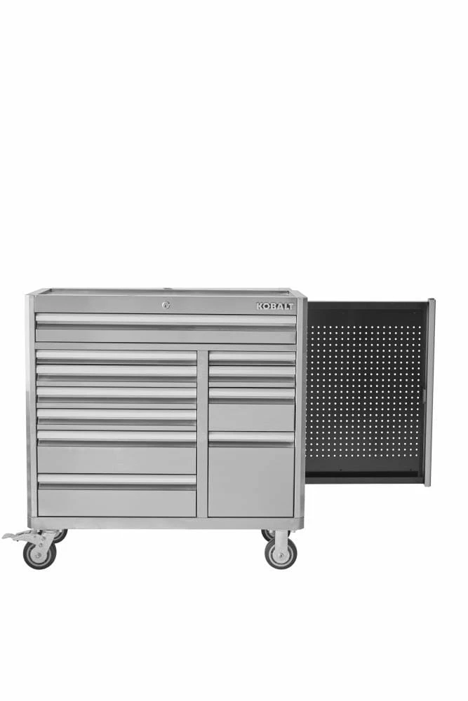 Kobalt Bottom Tool Cabinets 3000 Series 41-in W x 41-in H 11-Drawer Stainless Steel Rolling Tool Cabinet (Stainless Steel) 13 Kobalt Bottom Tool Cabinets 3000 Series 41-in W x 41-in H 11-Drawer Stainless Steel Rolling Tool Cabinet (Stainless Steel) - Image 13