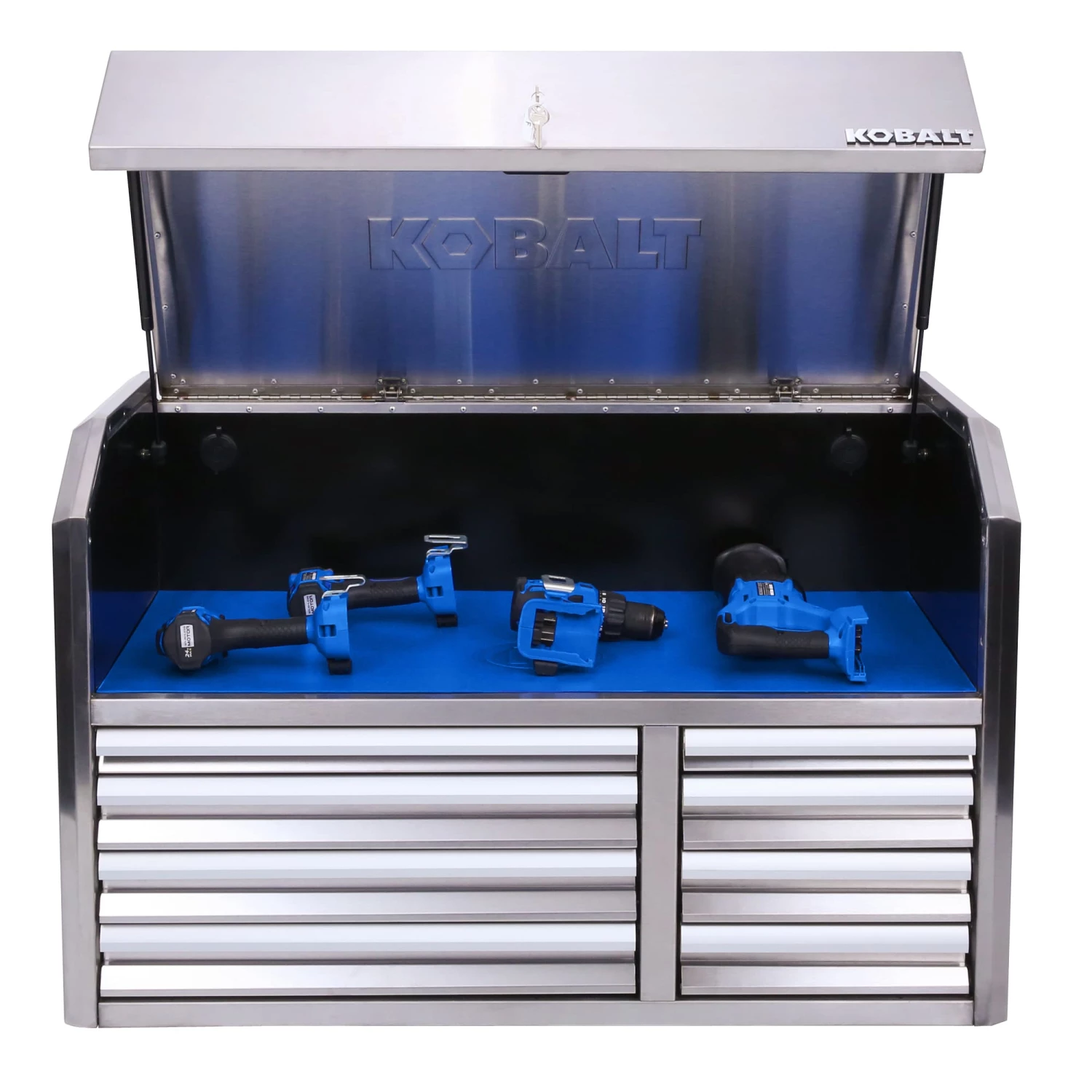 Kobalt Top Tool Chests 3000 Series 41-in W x 26.1-in H 8-Drawer Stainless Steel Tool Chest (Stainless Steel) 8 Kobalt Top Tool Chests 3000 Series 41-in W x 26.1-in H 8-Drawer Stainless Steel Tool Chest (Stainless Steel) - Image 8