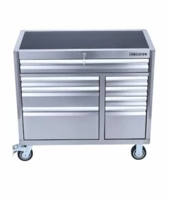 Kobalt Bottom Tool Cabinets 3000 Series 41-in W x 37.5-in H 8-Drawer Stainless Steel Rolling Tool Cabinet (Stainless Steel)