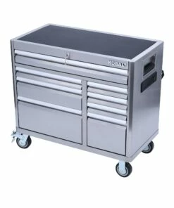 Kobalt Bottom Tool Cabinets 3000 Series 41-in W x 37.5-in H 8-Drawer Stainless Steel Rolling Tool Cabinet (Stainless Steel) -Kobalts Shop 11561542
