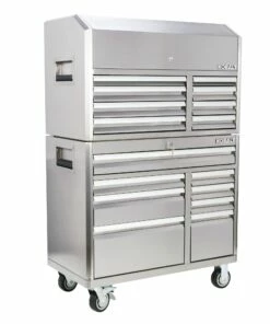 Kobalt Bottom Tool Cabinets 3000 Series 41-in W x 37.5-in H 8-Drawer Stainless Steel Rolling Tool Cabinet (Stainless Steel) -Kobalts Shop 11561547