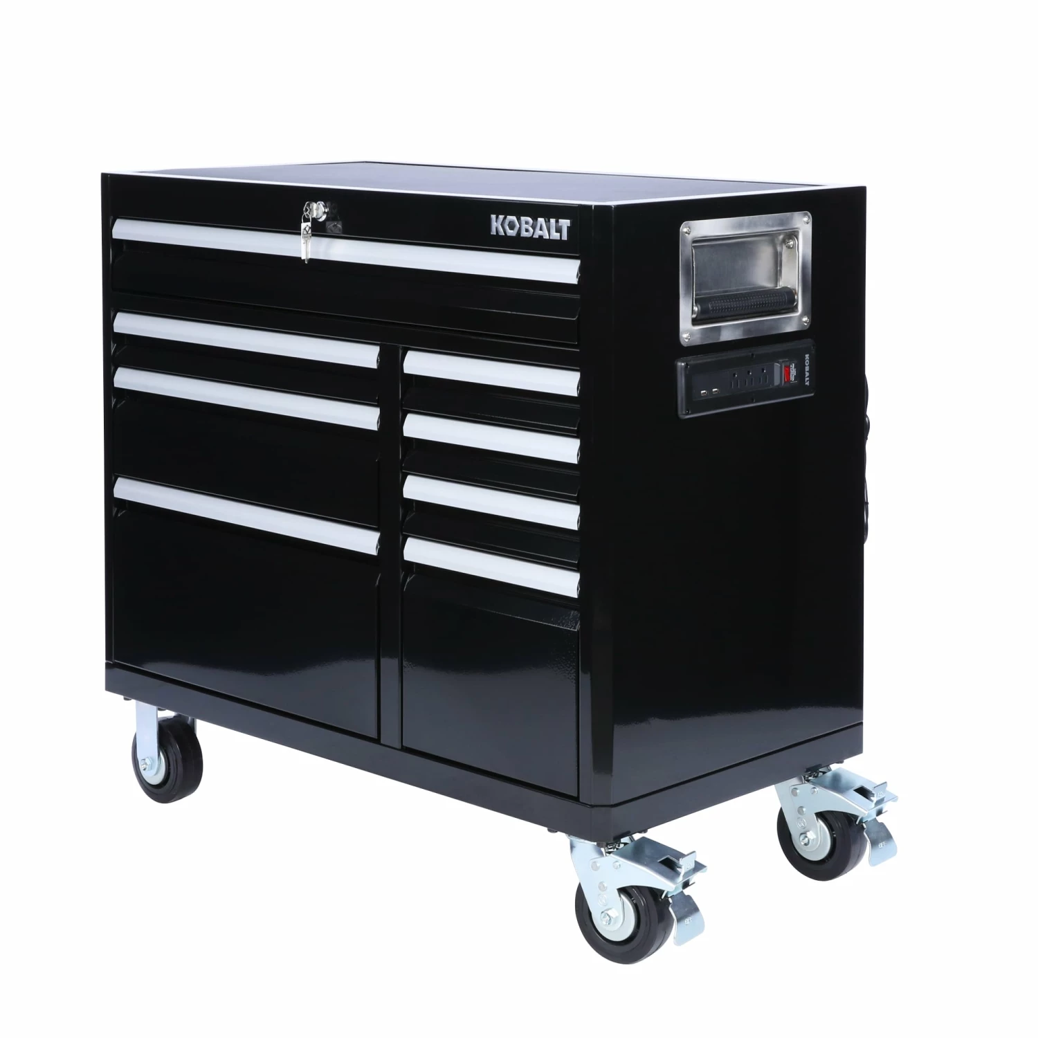 Kobalt Bottom Tool Cabinets 3000 Series 41-in W x 37.5-in H 8-Drawer Steel Rolling Tool Cabinet (Black) 3 Kobalt Bottom Tool Cabinets 3000 Series 41-in W x 37.5-in H 8-Drawer Steel Rolling Tool Cabinet (Black) - Image 3