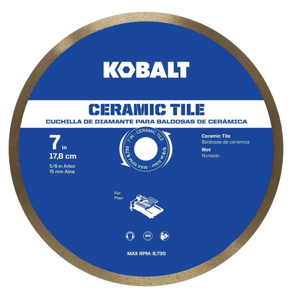 Kobalt Diamond Saw Blades 7-in Wet Ceramic Continuous Diamond Saw Blade 1 Kobalt Diamond Saw Blades 7-in Wet Ceramic Continuous Diamond Saw Blade