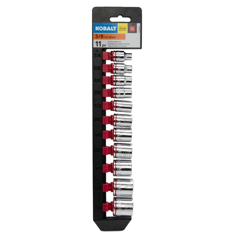 Kobalt Sockets & Socket Sets 11-Piece Standard (SAE) 3/8-in Drive 6-point Set Shallow Socket Set 4 Kobalt Sockets & Socket Sets 11-Piece Standard (SAE) 3/8-in Drive 6-point Set Shallow Socket Set - Image 4