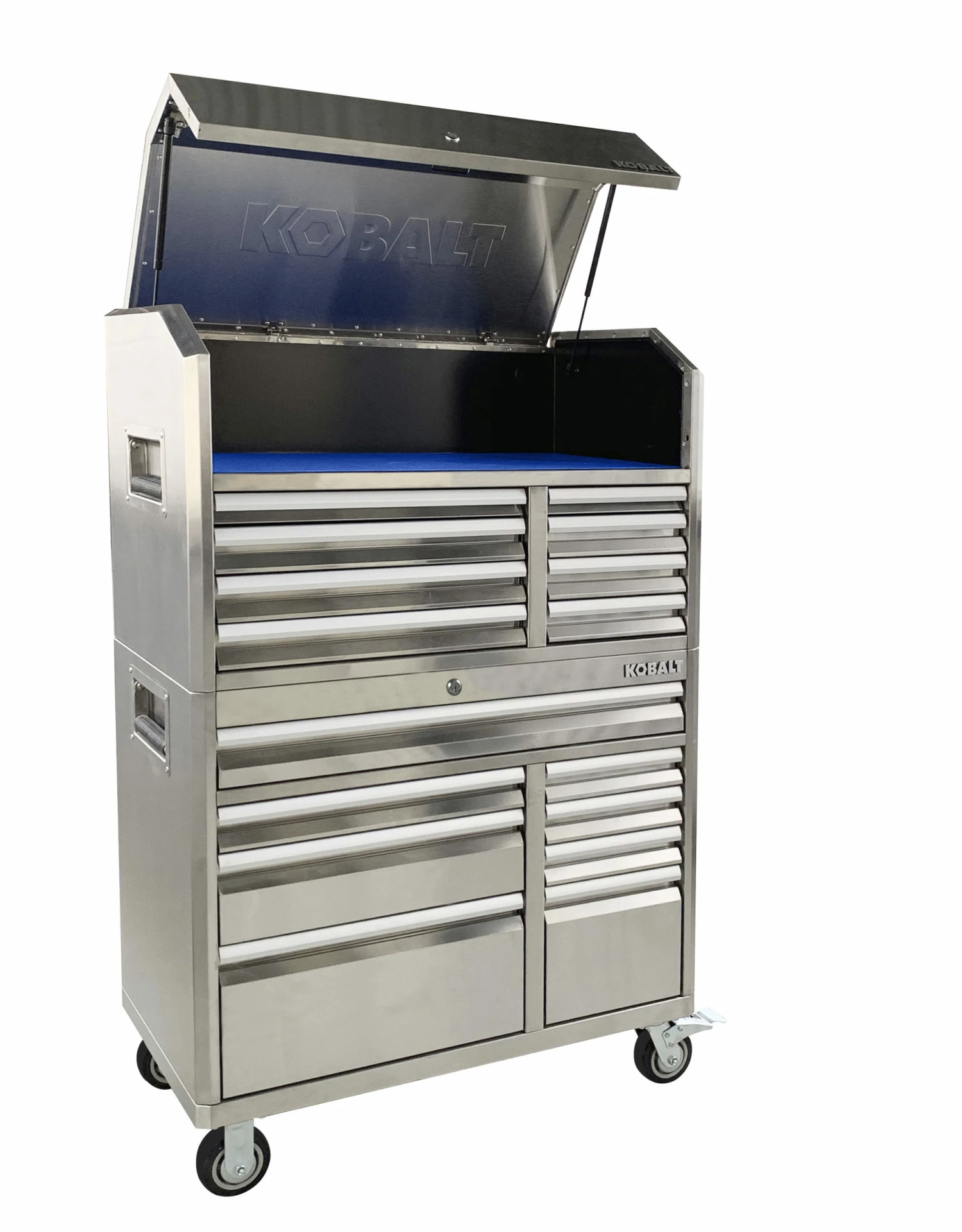 Kobalt Top Tool Chests 3000 Series 41-in W x 26.1-in H 8-Drawer Stainless Steel Tool Chest (Stainless Steel) 11 Kobalt Top Tool Chests 3000 Series 41-in W x 26.1-in H 8-Drawer Stainless Steel Tool Chest (Stainless Steel) - Image 11