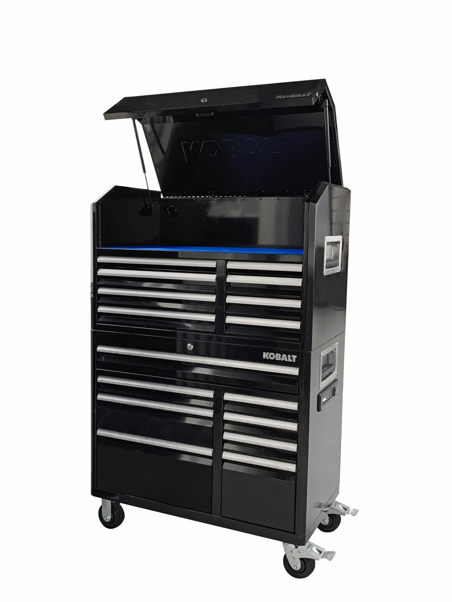 Kobalt Bottom Tool Cabinets 3000 Series 41-in W x 37.5-in H 8-Drawer Steel Rolling Tool Cabinet (Black) 13 Kobalt Bottom Tool Cabinets 3000 Series 41-in W x 37.5-in H 8-Drawer Steel Rolling Tool Cabinet (Black) - Image 13