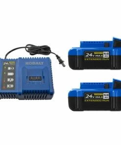 Kobalt Power Tool Batteries & Chargers 24-Volt Max 2-Pack 4 Amp-Hour; 4 Amp-Hour Lithium Power Tool Battery Kit (Charger Included)