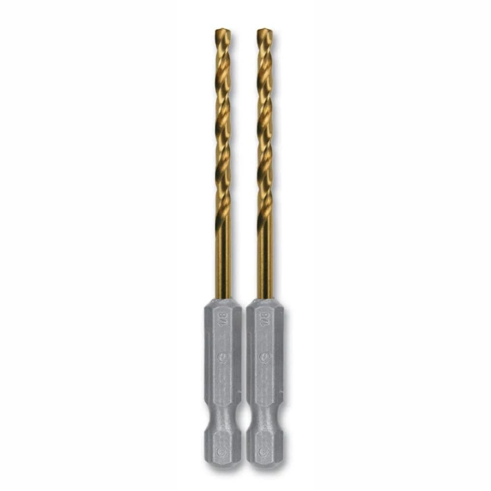 Kobalt Twist Drill Bits 2-Piece 1/8-in 2-1/2-in Titanium Coated Hss Twist Drill Bit 1 Kobalt Twist Drill Bits 2-Piece 1/8-in 2-1/2-in Titanium Coated Hss Twist Drill Bit
