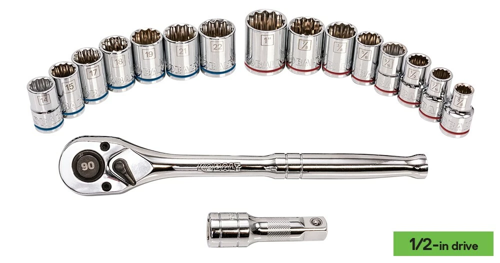 Kobalt Mechanics Tool Sets 232-Piece Standard (SAE) and Metric Combination Polished Chrome Mechanics Tool Set (1/4-in; 3/8-in; 1/2-in;) 12 Kobalt Mechanics Tool Sets 232-Piece Standard (SAE) and Metric Combination Polished Chrome Mechanics Tool Set (1/4-in; 3/8-in; 1/2-in;) - Image 12