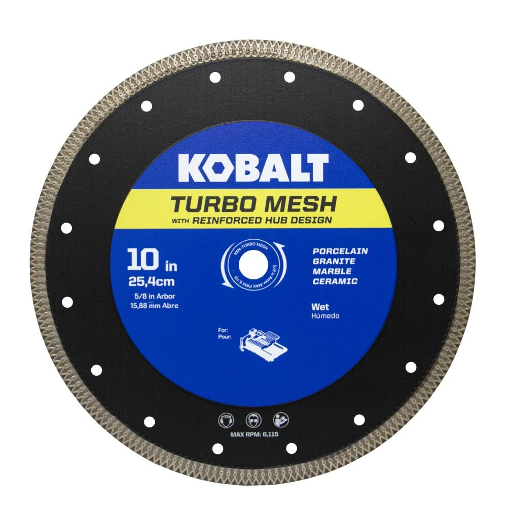 Kobalt Diamond Saw Blades 10-in Turbo Mesh Diamond Blade 1 Kobalt Diamond Saw Blades 10-in Turbo Mesh Diamond Blade