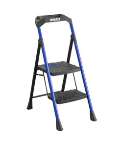 Kobalt Step Stools 2-Step 300-lb Capacity Black Steel Foldable Step Stool -Kobalts Shop 17788041