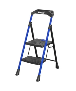 Kobalt Step Stools 2-Step 300-lb Capacity Black Steel Foldable Step Stool -Kobalts Shop 17788045