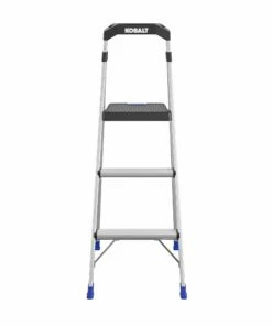 Kobalt Step Stools 3-Step 250-lb Capacity Aluminum Foldable Step Stool