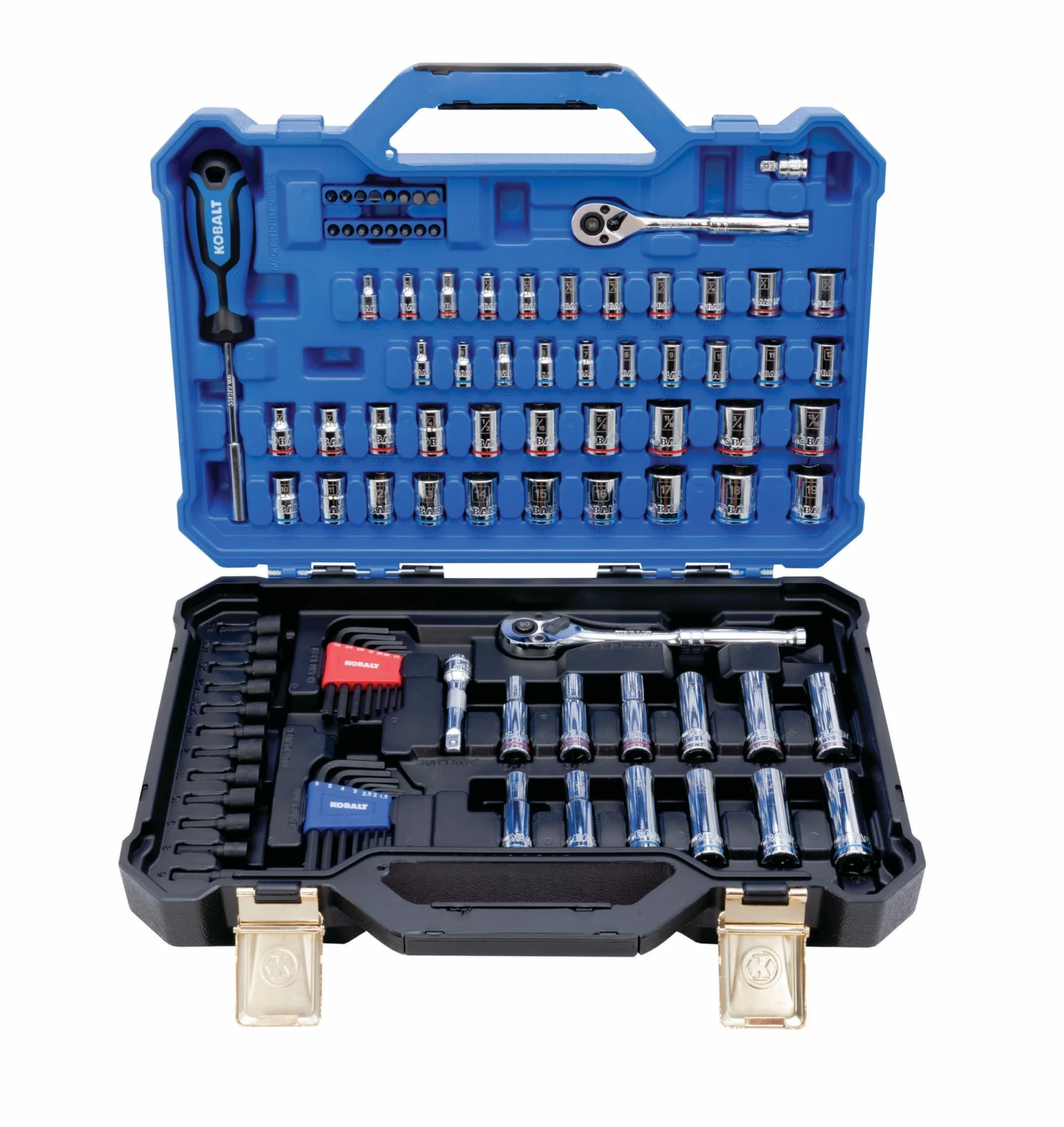Kobalt Mechanics Tool Sets Centennial 100-Piece Standard (SAE) and Metric Combination Polished Chrome Mechanics Tool Set (1/4-in; 3/8-in) 7 Kobalt Mechanics Tool Sets Centennial 100-Piece Standard (SAE) and Metric Combination Polished Chrome Mechanics Tool Set (1/4-in; 3/8-in) - Image 7