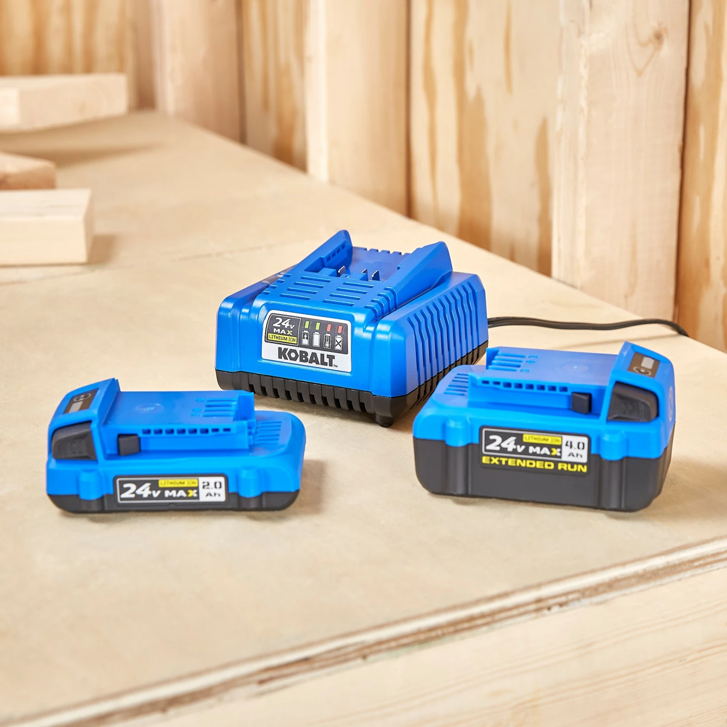 Kobalt Power Tool Batteries & Chargers 24-Volt Max 2-Pack 2 Amp-Hour; 4 Amp-Hour Lithium Power Tool Battery Kit (Charger Included) 2 Kobalt Power Tool Batteries & Chargers 24-Volt Max 2-Pack 2 Amp-Hour; 4 Amp-Hour Lithium Power Tool Battery Kit (Charger Included) - Image 2