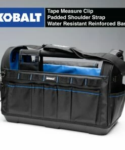 Kobalt Tool Bags Plumbing Tool Bag with Caddy Black, Blue Polyester 12.99-in