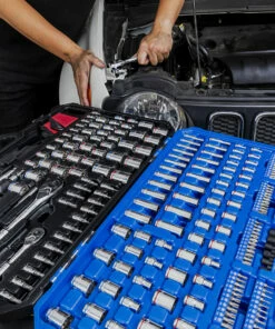 Kobalt Mechanics Tool Sets 309-Piece Standard (SAE) and Metric Combination Polished Chrome Mechanics Tool Set (1/4-in; 3/8-in) -Kobalts Shop 45006291 scaled