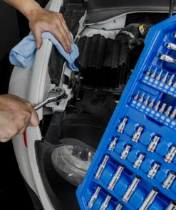 Kobalt Mechanics Tool Sets 309-Piece Standard (SAE) and Metric Combination Polished Chrome Mechanics Tool Set (1/4-in; 3/8-in) -Kobalts Shop 45006951 scaled