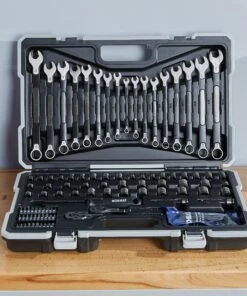 Kobalt Mechanics Tool Sets Universal 115-Piece Standard (SAE) and Metric Combination Matte Mechanics Tool Set (1/4-in; 3/8-in) 13 Kobalt Mechanics Tool Sets Universal 115-Piece Standard (SAE) and Metric Combination Matte Mechanics Tool Set (1/4-in; 3/8-in) -Kobalts Shop 45373527