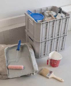 Kobalt Plastic Storage Totes Medium 8.5-Gallon (34-Quart) Grey Heavy Duty Tote with Lidless Lid -Kobalts Shop 46359367 scaled