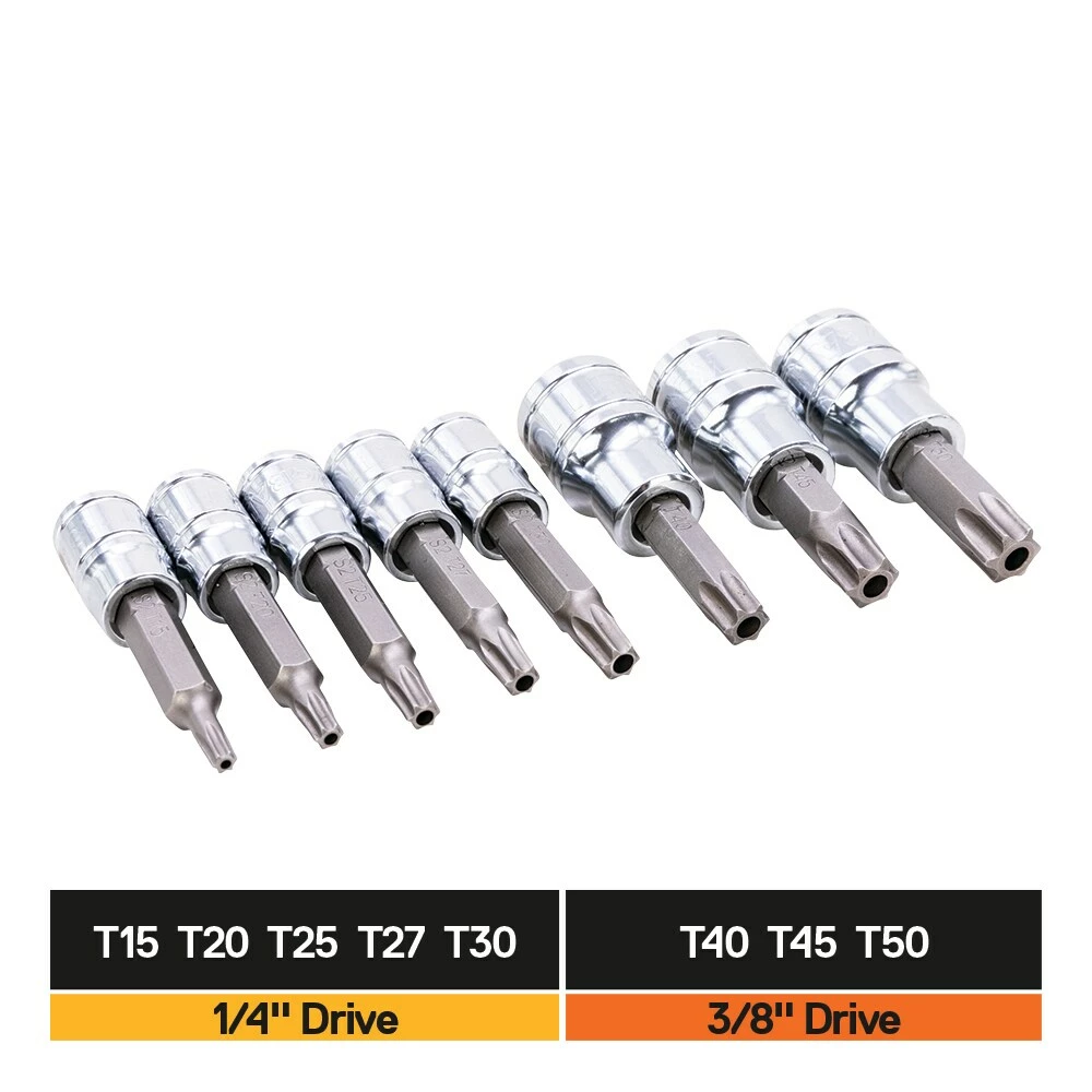Kobalt Driver Sockets & Sets 8-Piece 1/4-in; 3/8-in Drive Set Tamper-Proof Torx Bit Tamper-Proof Driver Socket Set 8 Kobalt Driver Sockets & Sets 8-Piece 1/4-in; 3/8-in Drive Set Tamper-Proof Torx Bit Tamper-Proof Driver Socket Set - Image 8